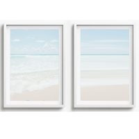 BEACH WALL ART SET OF 2 - CA56 - CANVAS, METAL and PRINTS COLLECTION (vertical)