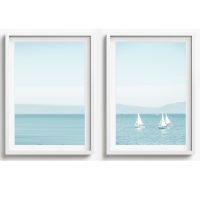BEACH WALL ART SET OF 2 - CA55 - CANVAS, METAL and PRINTS COLLECTION (vertical)