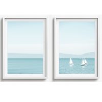 BEACH WALL ART SET OF 2 - CA55 - CANVAS, METAL and PRINTS COLLECTION (vertical)