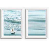 BEACH WALL ART SET OF 2 - CA54 - CANVAS, METAL and PRINTS COLLECTION (vertical)