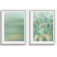 BEACH WALL ART SET OF 2 - CA50 - CANVAS, METAL and PRINTS COLLECTION (vertical)