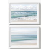 BEACH WALL ART SET OF 2- CA9 - CANVAS, METAL and PRINTS COLLECTION (horizontal)