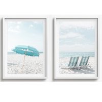 BEACH WALL ART SET OF 2 - CA63 - CANVAS, METAL and PRINTS COLLECTION (vertical)