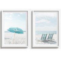 BEACH WALL ART SET OF 2 - CA63 - CANVAS, METAL and PRINTS COLLECTION (vertical)