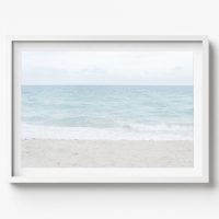 Beach view Coastal Horizontal Print, beach house decor, soft and serene style