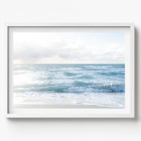 Miami Beach sunrise Coastal Horizontal Print, beach house decor, soft and serene style