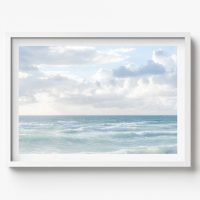 Miami Ocean View Coastal Horizontal Print, beach house decor, soft and serene style
