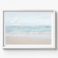 Hawaiian beach, Coastal Horizontal Print, beach house decor, soft and serene style