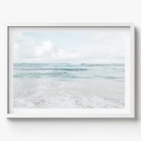 Ocean please! Coastal Horizontal Print, beach house decor, soft and serene style