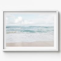 Beach Please! Coastal Horizontal Print, beach house decor, soft and serene style
