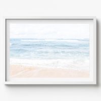 Light Ocean, Coastal Horizontal Print, beach house decor, soft and serene style