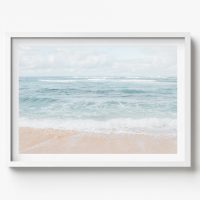 Calm Ocean, Coastal Horizontal Print, beach house decor, soft and serene style