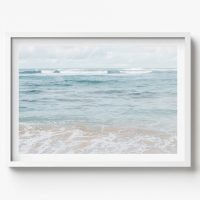 Hawaiian Ocean view, Coastal Horizontal Print, beach house decor, soft and serene style